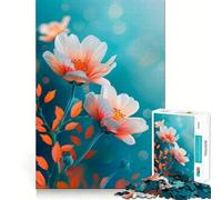 Rompecabezas de Flores Blancas y Naranjas Juego de Memoria de 1000 Piezas manualidad de Corte de Alta precisión desafío Cerebral Interactivo para el hogar (38x26cm)