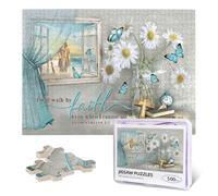 Rompecabezas de flores cristianas de margaritas para adultos, 500 piezas, rompecabezas religiosos de girasol de la Biblia de Jesús, regalos de fe católica para Pascua, Día de la Madre