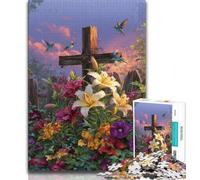 Rompecabezas de Flores Cruzadas de 1000 Piezas para Adultos, un Regalo difícil de completar, Pero Divertido y Divertido para cumpleaños, Regalos, Arte de Pared, 38x26cm