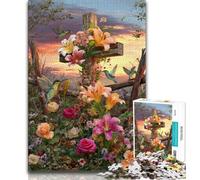 Rompecabezas de Flores Cruzadas para Adultos, 1000 Piezas, desafiantes, Pero Divertidos y Divertidos Decoración hogar, 50x75cm