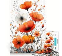 Rompecabezas de Flores de Amapolas en Acuarela de 1000 Piezas para Adolescentes Entrenamiento de Memoria Diversión conexión Limpia y sin interrupciones Actividad grupal Relajante para Interiores