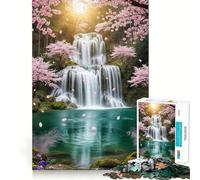 Rompecabezas de Flores de Cerezo en Cascada 1000 Piezas Juego de concentración Mental Corte de precisión Bordes Suaves Juego para Construir Conexiones significativas (38x52cm)