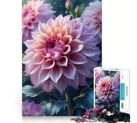 Rompecabezas de Flores de Dalia Rosa en Primer Plano, 1000 Piezas para Adultos, Juguete cognitivo, Divertido, para armar Juntos, Pieza de colección de Arte (38x52cm)