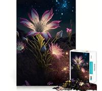 Rompecabezas de Flores de Lirio Rosa y Blanco de 1000 Piezas para Adultos Desarrolla la Capacidad Cerebral y Alivia el estrés Decoración de Pared con Bordes precisos (50x75cm)