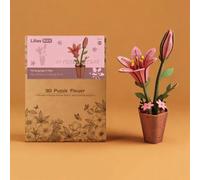 Rompecabezas de flores de madera 3D para adultos, kit de manualidades de flores de madera, día de la madre, día de San Valentín, día del profesor, día de Acción de Gracias, Navidad, regalo de