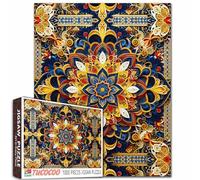 Rompecabezas de flores de mandala, 1000 piezas para adultos, caleidoscopio, rompecabezas mágico dorado, perfecto para la familia, actividad de relajación, entretenimiento, imposible, difícil