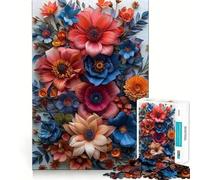 Rompecabezas de Flores de Papel Vintage de 1000 Piezas Desarrolla la Memoria y la Capacidad de Corte Diversión de Calidad Profesional Regalo Ideal para estimular la Mente Actividad (38x52cm)