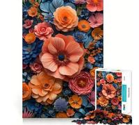 Rompecabezas de Flores de Papel Vintage de 1000 Piezas Juego de Habilidad Mental Ajuste Estable Sin Piezas Que se muevan Un pasatiempo Agradable para Fines de Semana Largos (38x26cm)