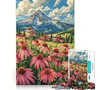 Rompecabezas de Flores de Pradera de montaña para Adultos, 1000 Piezas, Juguete de razonamiento y Habilidad, Alivio de la ansiedad, Corte preciso, Regalo Elegante (38x52cm)