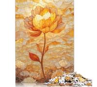 Rompecabezas de Flores de vitrales, Juego Familiar desafiante, Rompecabezas de cartón 100% Reciclado para Adultos y niños, Regalo de cumpleaños, 1000 Piezas (75 x 50 cm)