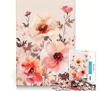 Rompecabezas de Flores en Acuarela de 1000 Piezas para Adolescentes Tren de Memoria Diversión conexión Limpia y sin interrupciones Actividad Relajante para Grupos en Interiores (38x52cm)