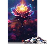 Rompecabezas de Flores Rosas de Galaxia cósmica, Rompecabezas de cartón Premium para niños y Adultos a Partir de 12 años, 1000 Piezas (26 x 38 cm)