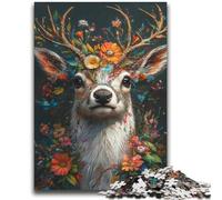 Rompecabezas de Flores y Ciervos de 2000 Piezas para Adolescentes, Juego de Preguntas y respuestas, decoración de Pared, cumpleaños y Navidad (70x100cm)