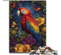 Rompecabezas de Flores y Loros de 1000 Piezas para Adolescentes, Juegos educativos, Juguetes de Bricolaje con póster a Juego y Hoja de Trivia para Mayores de 14 años 50x75cm