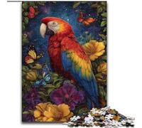 Rompecabezas de Flores y Loros de 1000 Piezas para Adultos Ayuda a ejercitar el Cerebro Juguetes adictivos para Cultivar la Paciencia Juego de desafío único 26x38cm