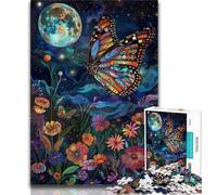 Rompecabezas de Flores y Mariposas de Colores para Adultos 1000 Piezas para Adultos y Adolescentes Juguetes educativos Juegos antiestrés colección de Artistas Bellas Artes 38x26cm