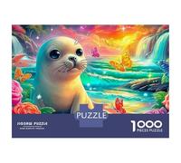 Rompecabezas de Foca en el paraíso, cartón Liso y Grueso, 1000 Piezas, para Adultos, Arte enmarcable, Actividad Familiar para un día lluvioso, 70 x 50 cm