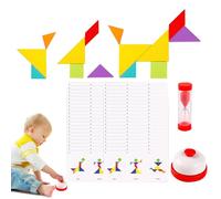 Rompecabezas de forma, bloques de patrones,Procesaw de inteligencia | bloques rompecabezas teaser juguete tangram jigsaw inteligencia STEM -educación para y niñas