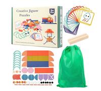 Rompecabezas de forma - Tablero multigeometría, acabado pintado no tóxico, piezas ligeras y fáciles de agarrar, caja compacta | Ideal para el aprendizaje en edad preescolar, las actividades en el aula