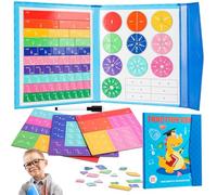 Rompecabezas de fracción de libro magnético para niños, libro de fracción magnético, material magnético, cálculo de fracturas Montessori para guardería, escuela primaria, fracciones de matemáticas (A)
