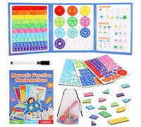 Rompecabezas de fracción de libro magnético para niños, libro de fracción magnético, material magnético, cálculo de fracturas Montessori para guardería, escuela primaria, fracciones de matemáticas