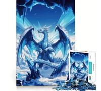 Rompecabezas de Frozen One Dragón de Hielo, 1000 Piezas, para Adolescentes Mejora la Memoria Divertido y Relajante Bordes Afilados 50x75cm