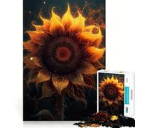 Rompecabezas de Fuego con Girasoles y brasas, 1000 Piezas, para Adolescentes, para Mejorar la Memoria, Tiempo Libre, Corte sólido, artículo de Santa Claus 38x52cm