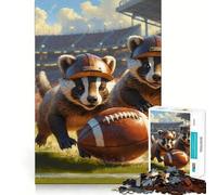 Rompecabezas de fútbol Americano de los Badgers Cubs de la Vieja Escuela para Adolescentes, 1000 Piezas, Juguete Intelectual, Escape Tranquilo, Corte de Calidad, Regalo de Temporada (50x75cm)