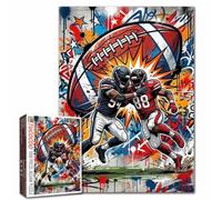Rompecabezas de fútbol americano para adultos, 1000 piezas, Día del Juego Intenso Tackle Action Sports Scene DIY Puzzles for Family Activity Games Football Fan Wall Decor Craft Gifts 19.7 x 27.6