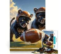 Rompecabezas de fútbol Estilo clásico con Gatitos Pantera para Adultos, 1000 Piezas, Logic Boost Toy Group Joy Premium Edge, Sorpresa de cumpleaños (38x26cm)