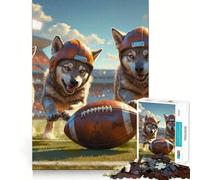 Rompecabezas de fútbol Estilo clásico de los Lobos Cachorros,1000 Piezas para Adultos,Divertido Juego de Memoria,artesanía de Corte experta,Actividad Relajante para Grupos en Interiores (50x75cm)