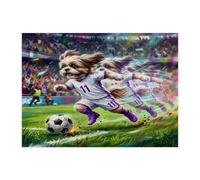 Rompecabezas de fútbol Shih Tzu 2026 para adultos, 500 piezas, rompecabezas de madera para el día del partido, cachorro regate, decoración deportiva impresa para entretenimiento creativo