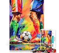 Rompecabezas de futbolistas en acción con Estilo pictórico para Adolescentes, 1000 Piezas, lógica Clara, Juguete, Juego Lento, Disfruta, Corte, Sorpresa de cumpleaños (50x75cm)