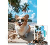 Rompecabezas de Gafas de Sol con diseño de Corgi galés para Adultos 1000 Piezas Juego de Memoria Cerebral Corte láser para un Ajuste Perfecto aliviar el estrés (50x75cm)