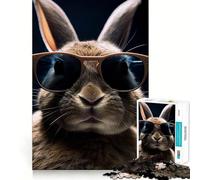 Rompecabezas de Gafas de Sol de Conejo para Adultos, 1000 Piezas, para estimular la Memoria, Juego en Grupo, patrón de Montaje, Sorpresa navideña (50x75cm)