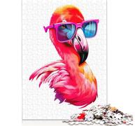 Rompecabezas de Gafas de Sol de Flamenco, Juegos creativos, Rompecabezas de cartón Premium para Mujeres y Hombres, Regalo de cumpleaños, 1000 Piezas (26 x 38 cm)