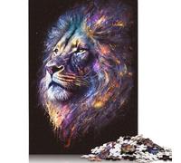 Rompecabezas de Galaxia cósmica con Cara de león, Rompecabezas de cartón 100% Reciclado para niños y Adultos a Partir de 12 años. Regalo para el Día del Padre, 1000 Piezas (26 x 38 cm).