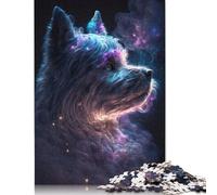 Rompecabezas de Galaxia Yorkshire Terrier, Juego de Bricolaje, Rompecabezas Rectangular de Papel para Regalo de cumpleaños de niño o niña, 1000 Piezas (26 x 38 cm)