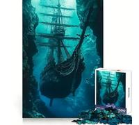 Rompecabezas de galeón hundido para Adolescentes, 1000 Piezas, Juguete Inteligente, Tiempo Libre, Corte preciso, Regalo de Temporada 38x52cm
