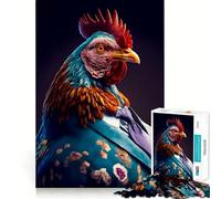 Rompecabezas de Gallo de 1000 Piezas para Adultos Juguete Inteligente para el hogar Corte Suave Sorpresa navideña (38x26cm)