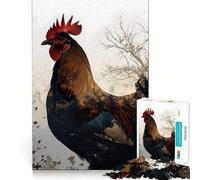 Rompecabezas de Gallo de Doble exposición, difícil, para Adultos, 1000 Piezas, Juguete Intelectual, Tiempo Acogedor, Corte de Calidad, (50x75cm)