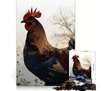Rompecabezas de Gallo de Doble exposición, difícil, para Adultos, 1000 Piezas, Juguete Intelectual, Tiempo Acogedor, Corte de Calidad, (50x75cm)