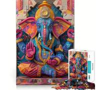 Rompecabezas de Ganesha Vibrantes de 1000 Piezas Estimula la concentración Divertido Corte láser para un Ajuste Actividad para Compartir con Tus Seres Queridos (50x75cm)