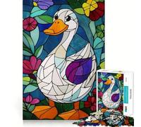 Rompecabezas de Ganso de vidrieras para Adolescentes, 1000 Piezas, Juguete para ejercitar la Mente, fácil y Divertido de armar, Regalo entrañable 38x52cm