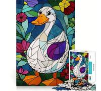 Rompecabezas de Ganso de vitral de 1000 Piezas para Adolescentes, Juguete para ejercitar la Mente, Tiempo de convivencia, Pieza de colección de Arte de Corte preciso 50x75cm