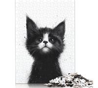 Rompecabezas de Gatito con Salpicaduras de Tinta: desafiante y Estimulante Rompecabezas de cartón Premium para Adultos y Adolescentes, 1000 Piezas (26 x 38 cm)