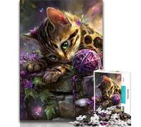 Rompecabezas de Gatito Diablo para Adolescentes, 1000 Piezas, Juego de Juguetes, Cada Pieza es única, desafiante y Divertido Juego Familiar 75x50cm