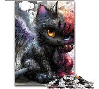 Rompecabezas de Gatito diabólico para Adolescentes, 1000 Piezas, Juegos educativos, decoración del hogar, Ideal para Escritorio (50x75cm)