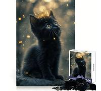 Rompecabezas de Gatito Negro con Corona Dorada para Adolescentes, 1000 Piezas, lógica, Pensamiento, Alivio del estrés, Divertido, Cierre sin Costuras, (50x75cm)