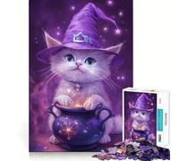 Rompecabezas de Gatitos brujos de 1000 Piezas para Adultos Juego para Mejorar la Memoria Calidad Profesional Actividad de Corte conmovedora para Compartir en Familia (50x75cm)